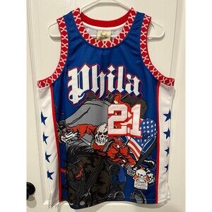 Joel Embiid #21 Philadelphia 76ers Royal Blue Basketball Jersey – Size L – New W